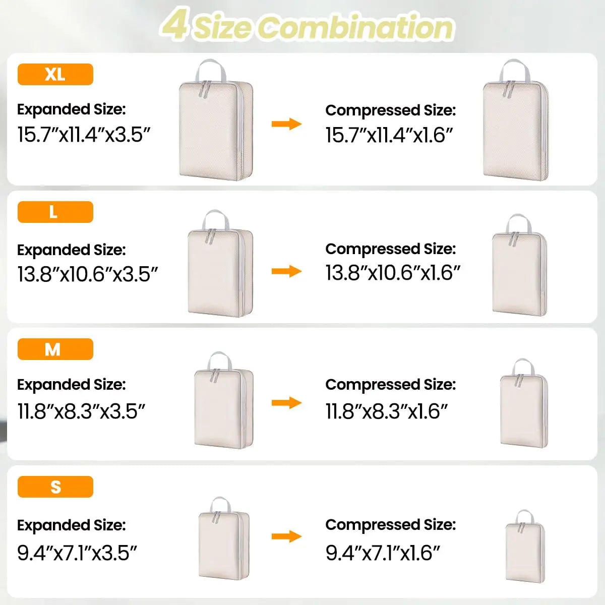 Compression Travel Packing Cubes