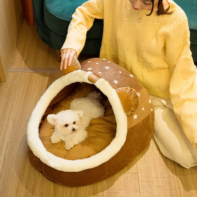 Foldable Pet House Bed Basket