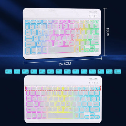 10inch Backlit For iPad Keyboard and Mouse Backlight Bluetooth Keyboard For IOS Android Windows Wireless Keyboard and Mouse