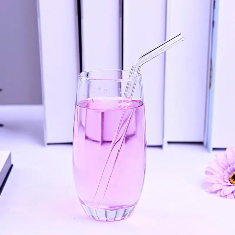 Rainbow Glass Drinking Straws Set