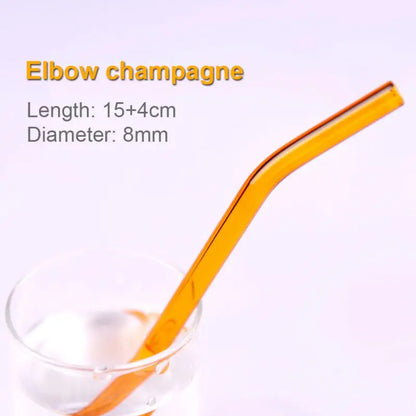 Rainbow Glass Drinking Straws Set