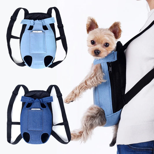 Denim Pet Carrier Backpack