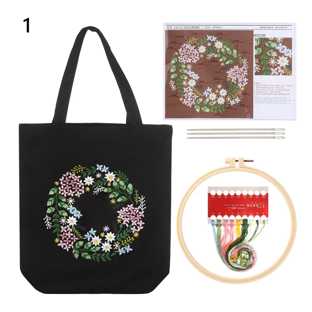 DIY Flower Embroidery Kit Set