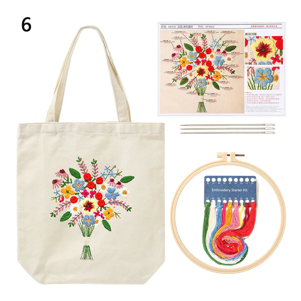 DIY Flower Embroidery Kit Set