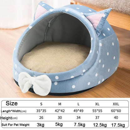 Foldable Pet House Bed Basket