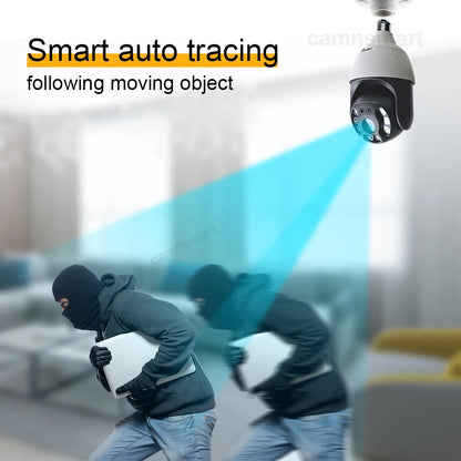 New 3MP E27 Bulb Lamp Camera Wifi PTZ Waterproof 4X Digital Zoom Easy Install Indoor Outdoor Home Security Ycc365plus