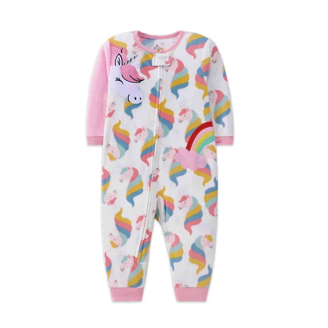 Warm Fleece Animal Baby Romper