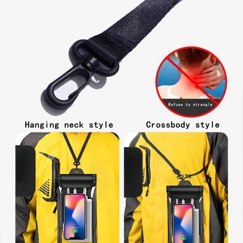 Waterproof Phone Pouch,Adjustable Lanyard Waterproof Phone Case for iPhone,Phone Dry Bag for Rainy day Delivery Rider Essentials