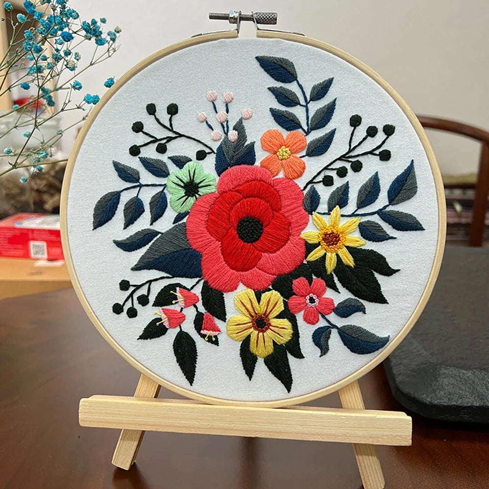 Floral DIY Embroidery Kit Set