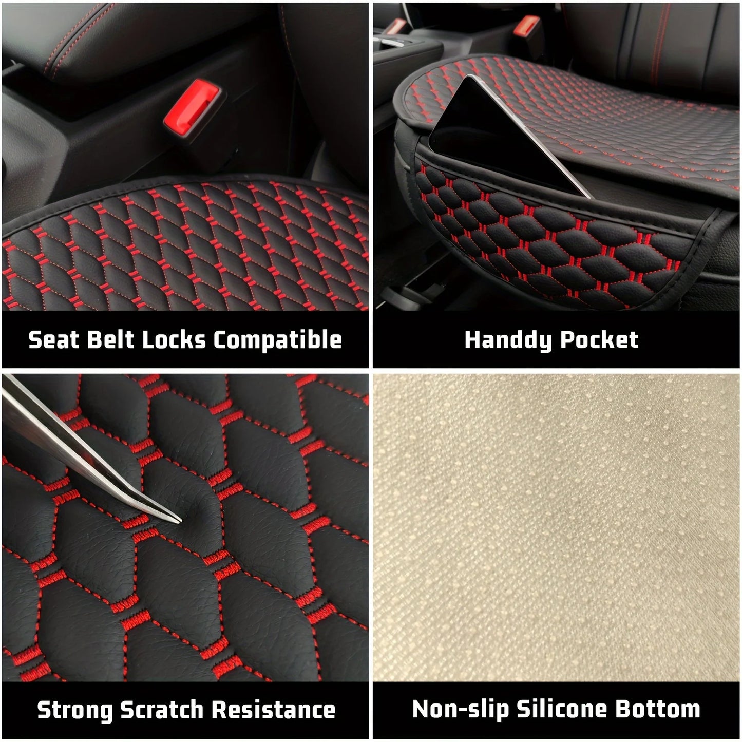 2PCS Car Seat Cover General Type Car Front Seat Cushion Faux Leather Car Seat Cushion Waterproof Breathable Car Seat Cushion Car