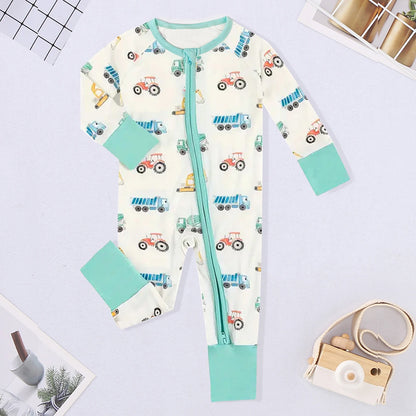 Bear Print Winter Baby Romper