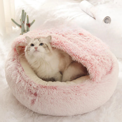 2-in-1 Plush Cat Bed