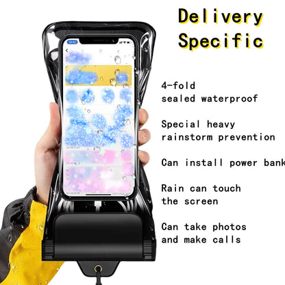 Waterproof Phone Pouch,Adjustable Lanyard Waterproof Phone Case for iPhone,Phone Dry Bag for Rainy day Delivery Rider Essentials