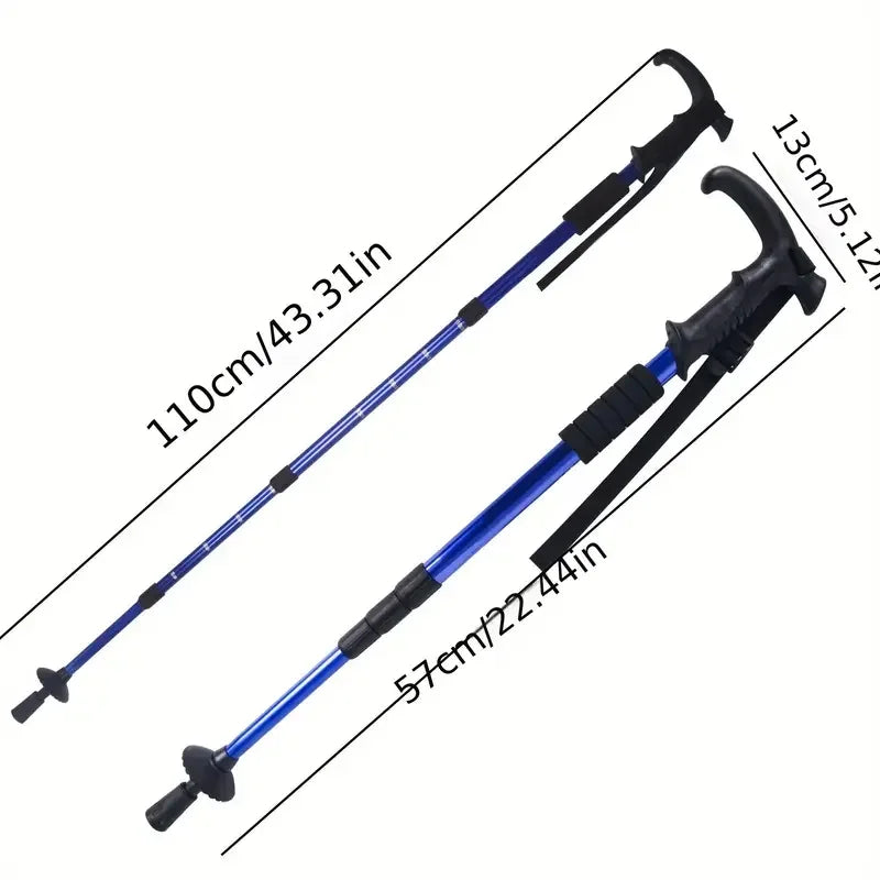 2Pcs Anti Shock Trekking Pole Ultralight Walking Sticks Adjustable Hiking Canes Telescopic Crutch for Walking Sticks