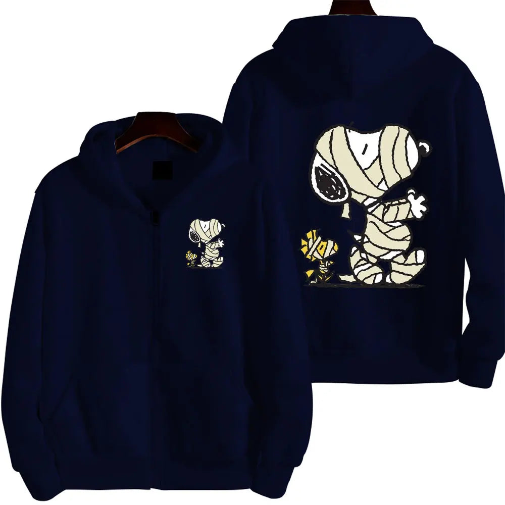 Snoopy Cartoon Zipper Hoodie