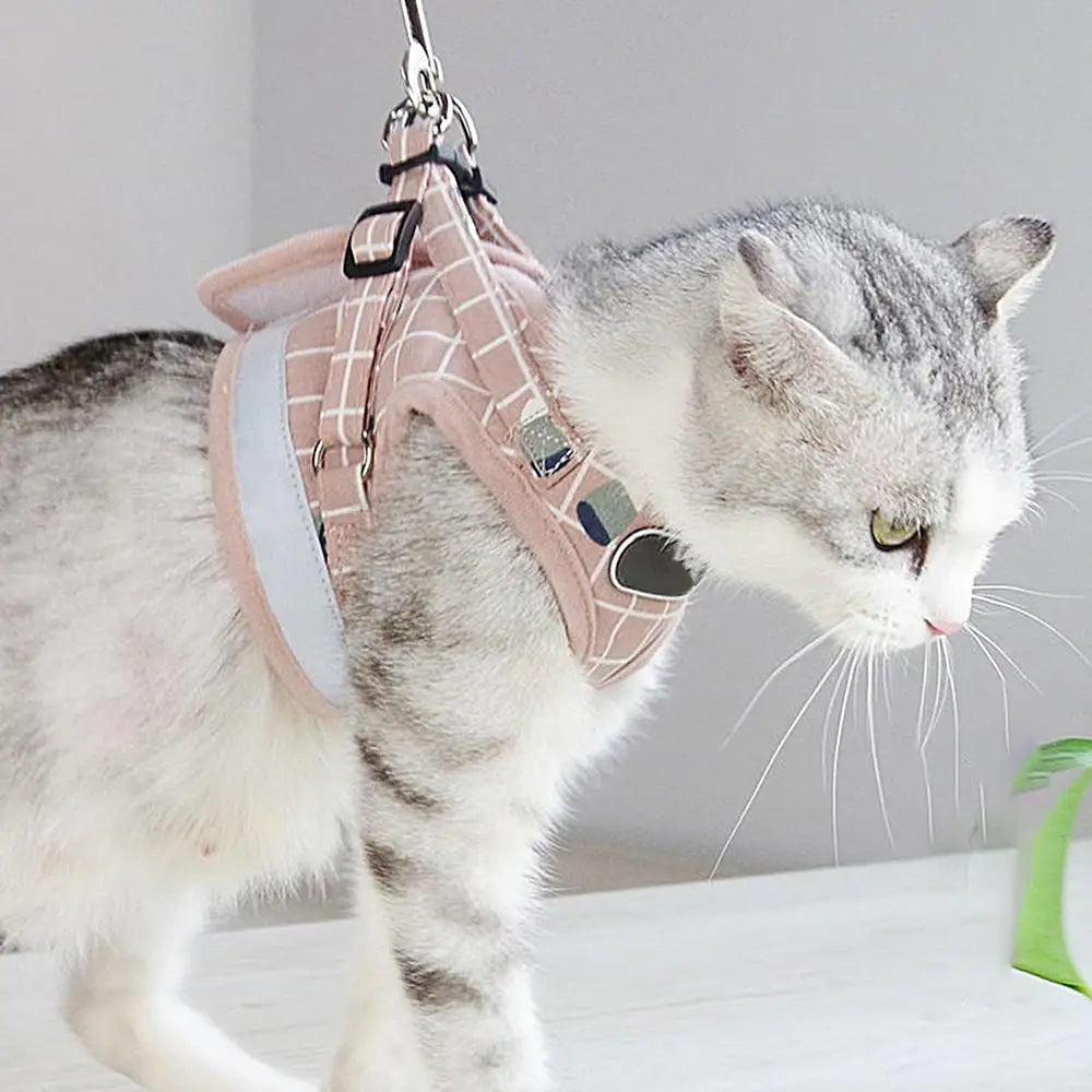 Cats Chest Harness Soft Adjustable No Pull Cat Harness Breathable Weather Mesh Comfortable Pet Accessories For Cats & Small Dogs