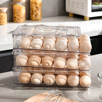 Automatic Rolling Egg Organizer Storage Box BPA-Free Non-Slip Design Easy to Clean Transparent Stackable Egg Dispenser