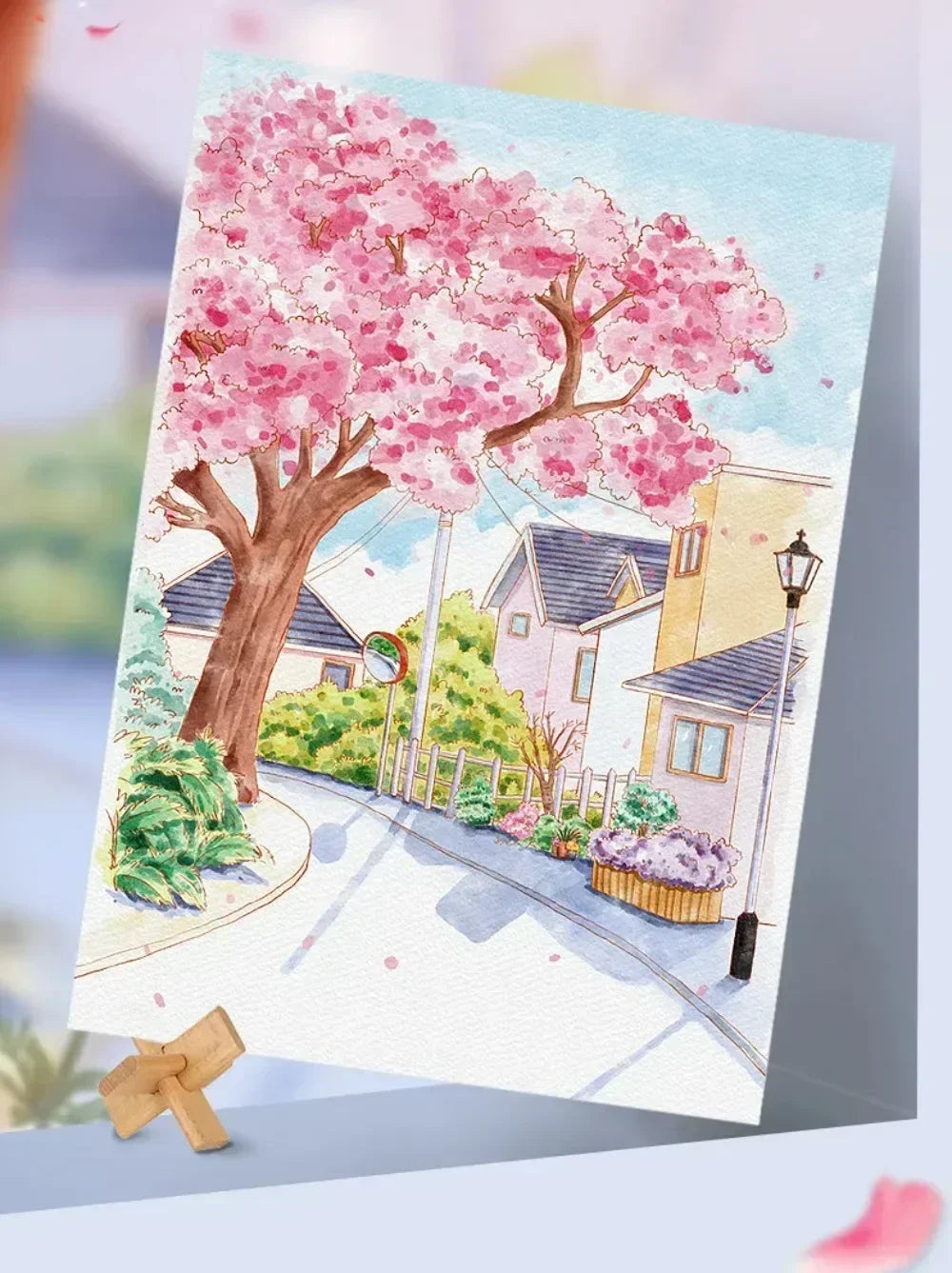 Portable Watercolor Painting Book 4 Sheets Coloring Book with Paint Brush Gouache Book Kids Graffiti Picture Drawing Stationery