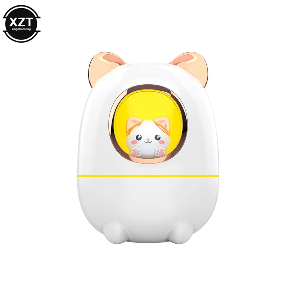 Cartoon Cat Air Humidifier Cute Silent USB Recharging Diffuser Aroma Essential Oil Perfume with Night Light for Home Car Office