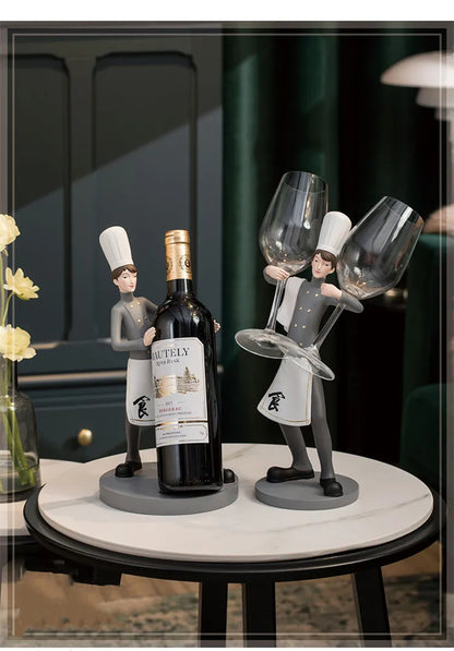 Creative Chef Wine Rack Sculpture