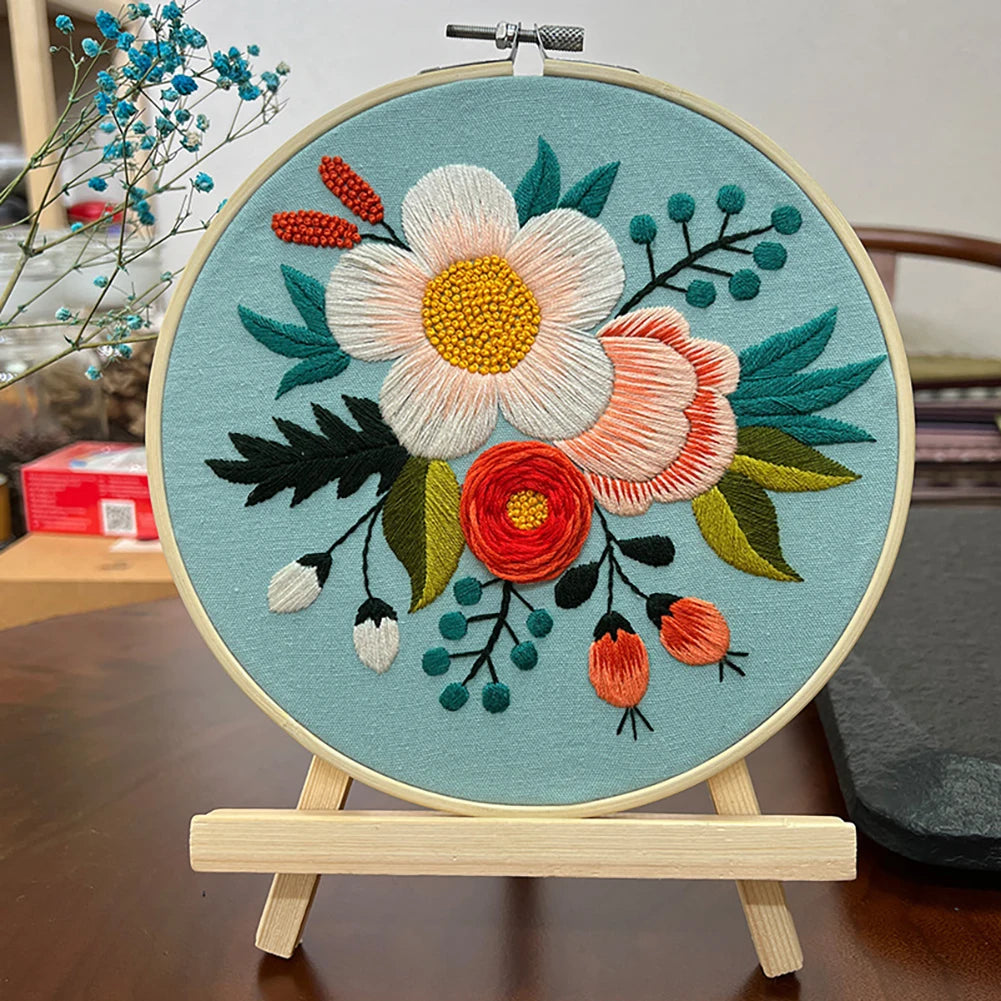 Floral DIY Embroidery Kit Set