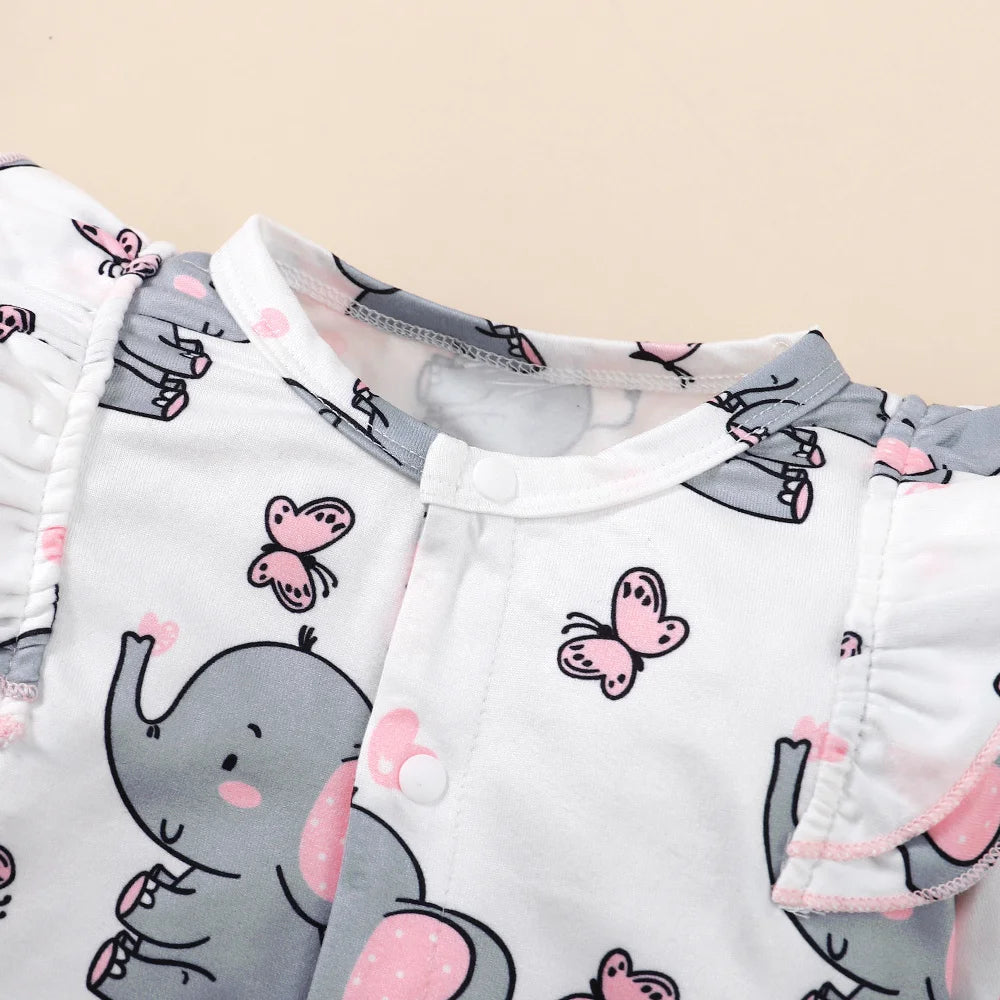 Cute Elephant Baby Romper Set