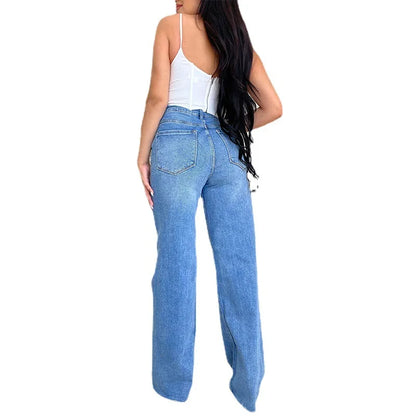 High-Waist Wide Leg Denim Jeans