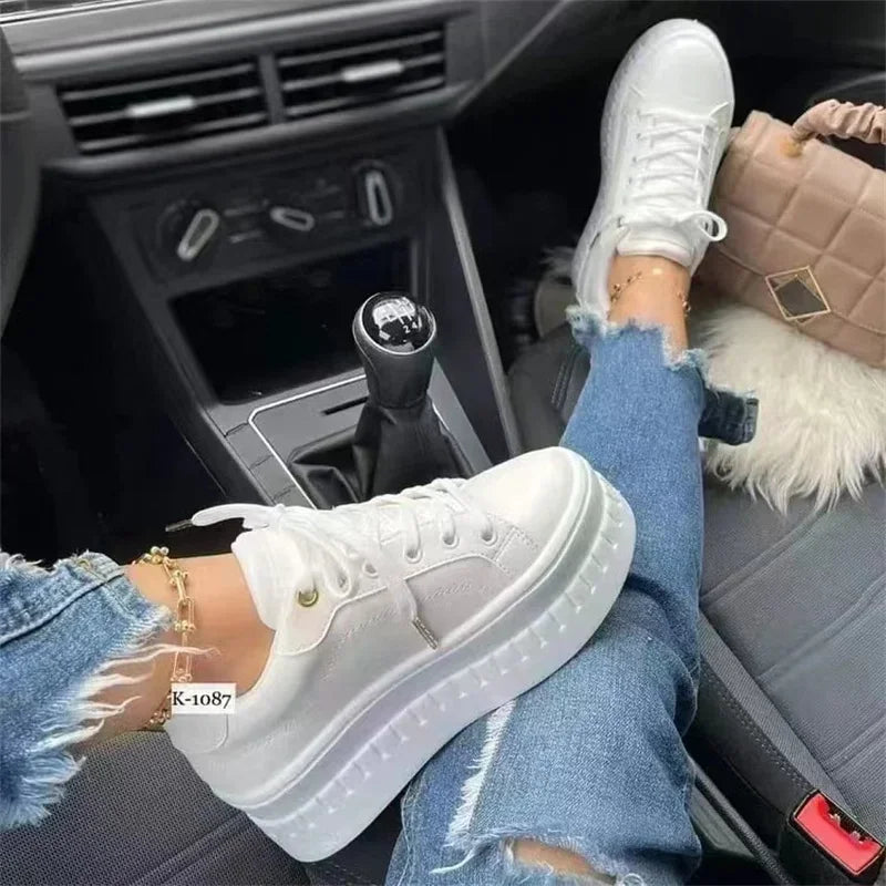 Platform White Sneakers for Women