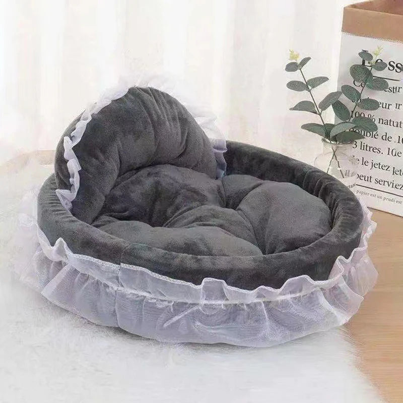 Detachable Bow Lace Dog Bed