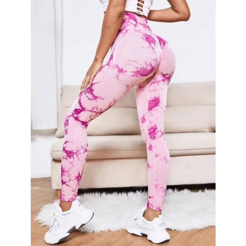 Seamless High Waist Tie Dye Leggings for Women