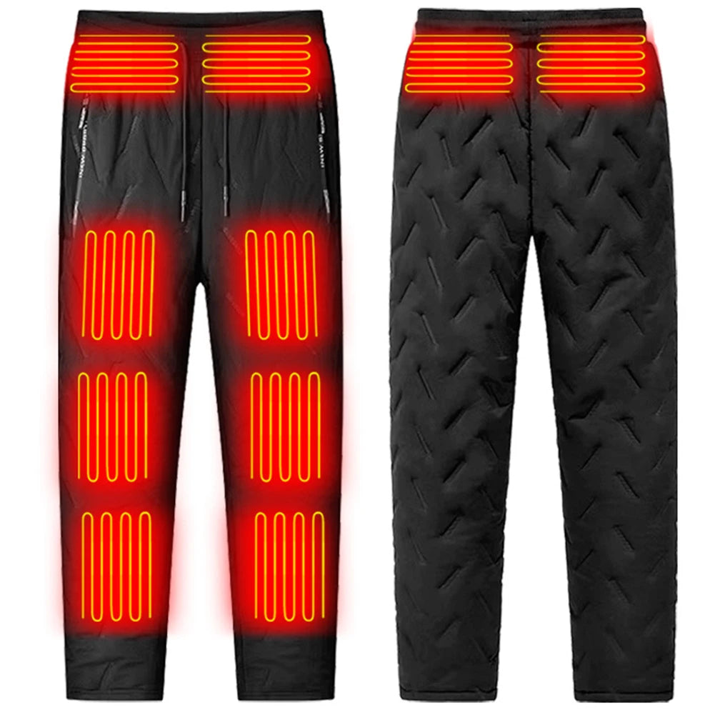 Unisex Heated Hiking Pants 10 Heating Zones Electric Pants 3 Temperature Modes Waterproof Winter Electric Warmer Clothing