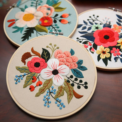 Floral DIY Embroidery Kit Set