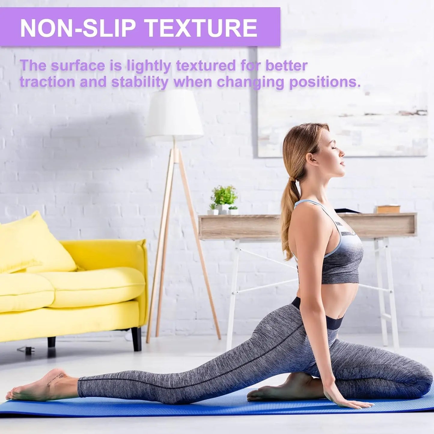 Thick Yoga Mat Bulk, 68'' x 24'' x 3mm Exercise Workout Mat Non Slip Fitness Yoga Pad for Women Gym Home Yoga Pilates, Easy to C