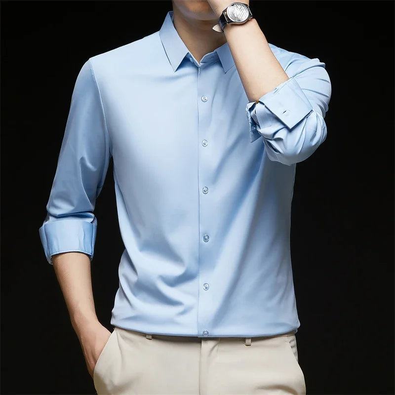 Men's Business Casual Long Sleeve Shirt