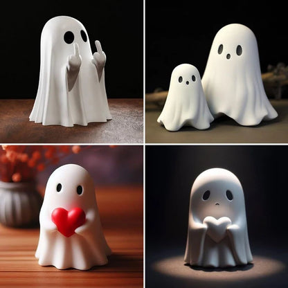 Cute Middle Finger Ghost Statue