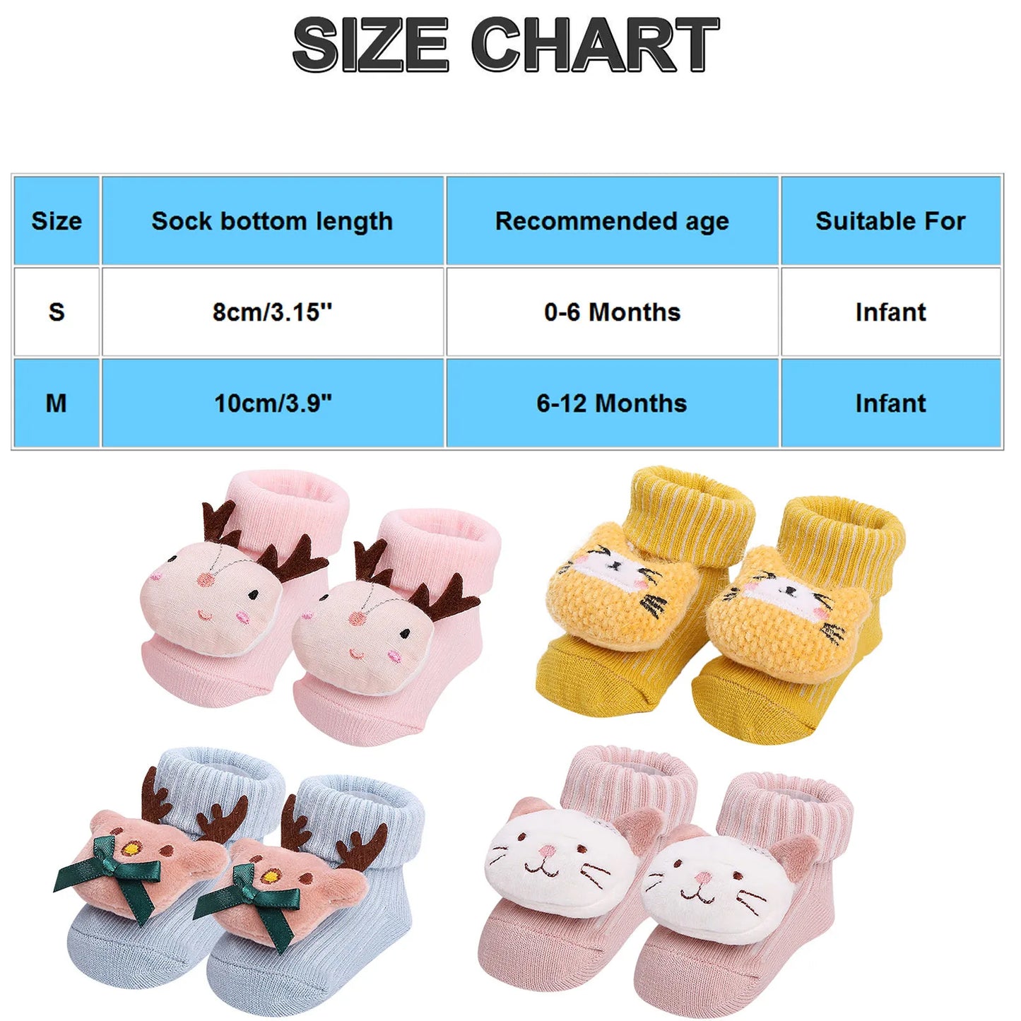 Cotton Cute Christmas Cartoon Baby Socks Toddler Anti Slip Floor Sock for Girl Boy Unisex Newborn Infant Accessories Four Season