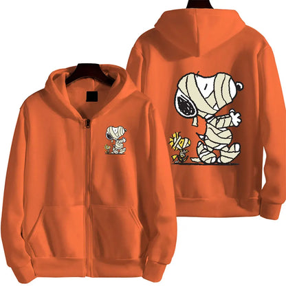 Snoopy Cartoon Zipper Hoodie