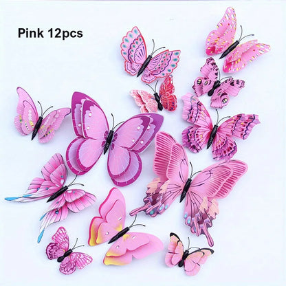 Double Layer Butterfly Wall Stickers