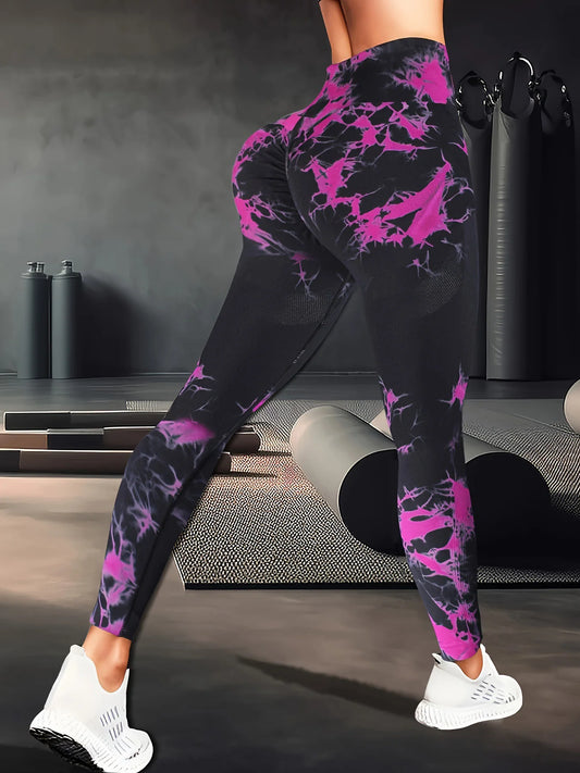 Tie-Dye High-Waist Yoga Pants