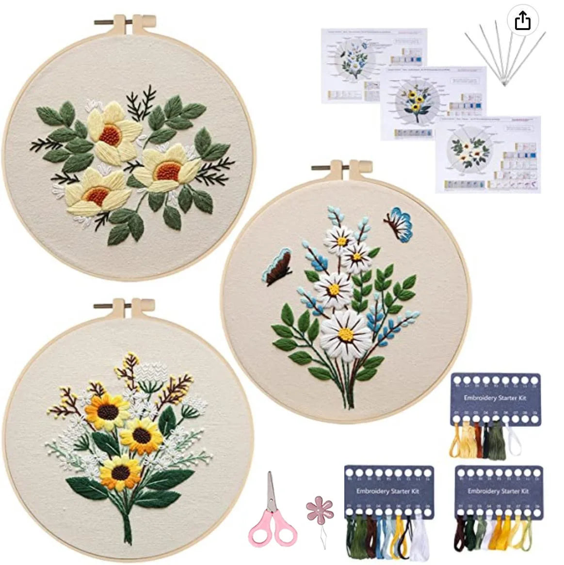 Embroidery Kit for Beginners Set