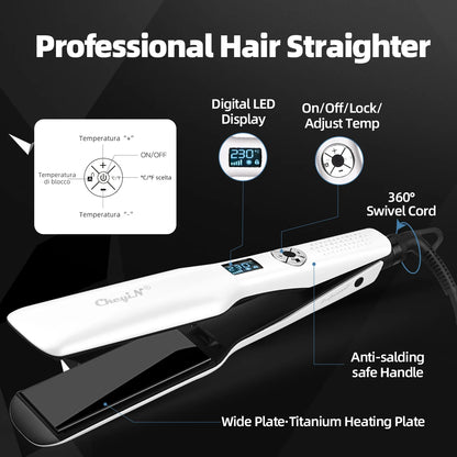 CkeyiN 44mm Ceramic Hair Straightener