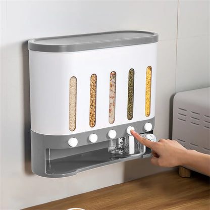 Kitchen Cereal Containers Storage Dry Food Containers Wall Mounted Dispenser Rice Grain Dry Food Storage Container