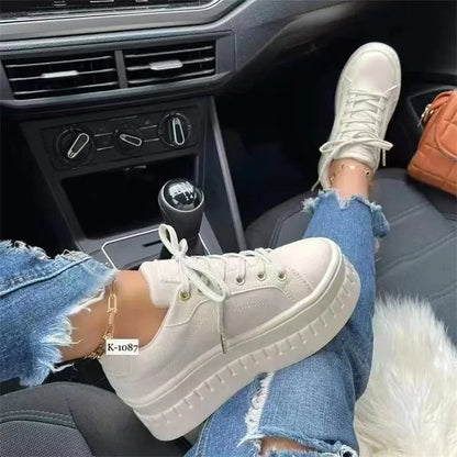 Platform White Sneakers for Women