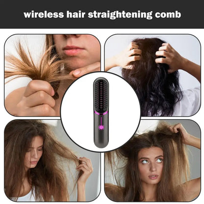 Portable Cordless Hair Straightener Brush