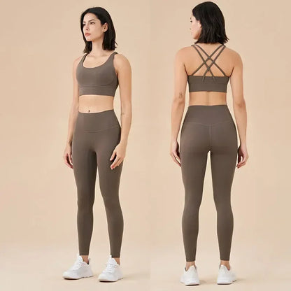 Fitness Yoga Women's Tracksuit Fitness Yoga Sets Sportswear Workout Bra+High Waist Leggings Gym Clothing Seamless Sports Suits