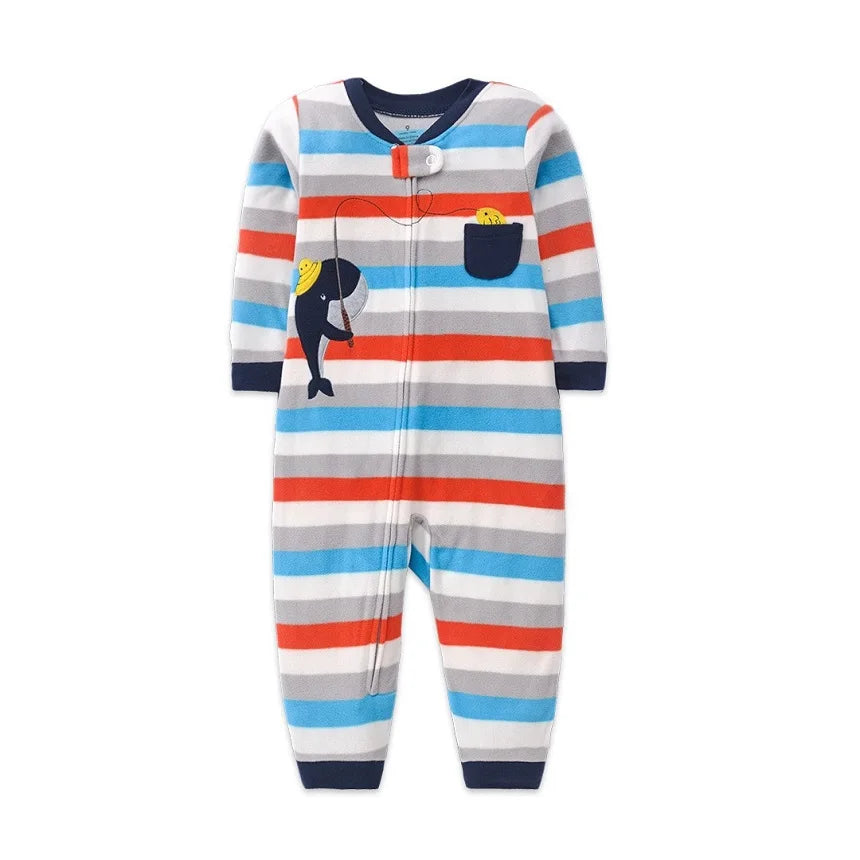 Warm Fleece Animal Baby Romper