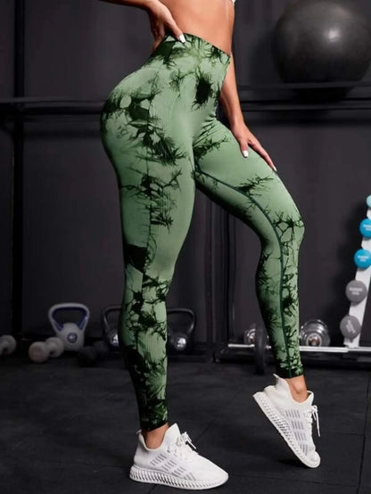 Seamless High Waist Tie Dye Leggings for Women