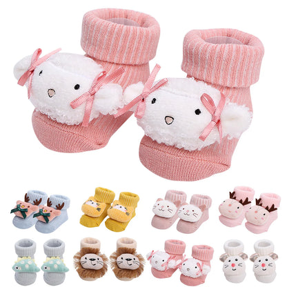 Cotton Cute Christmas Cartoon Baby Socks Toddler Anti Slip Floor Sock for Girl Boy Unisex Newborn Infant Accessories Four Season