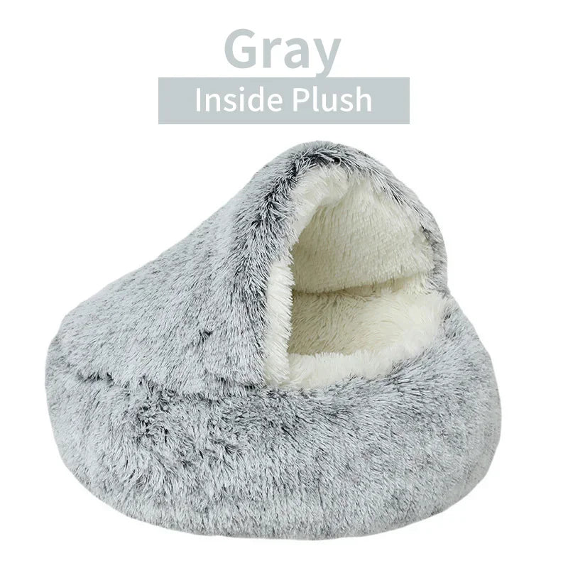 2-in-1 Plush Cat Bed