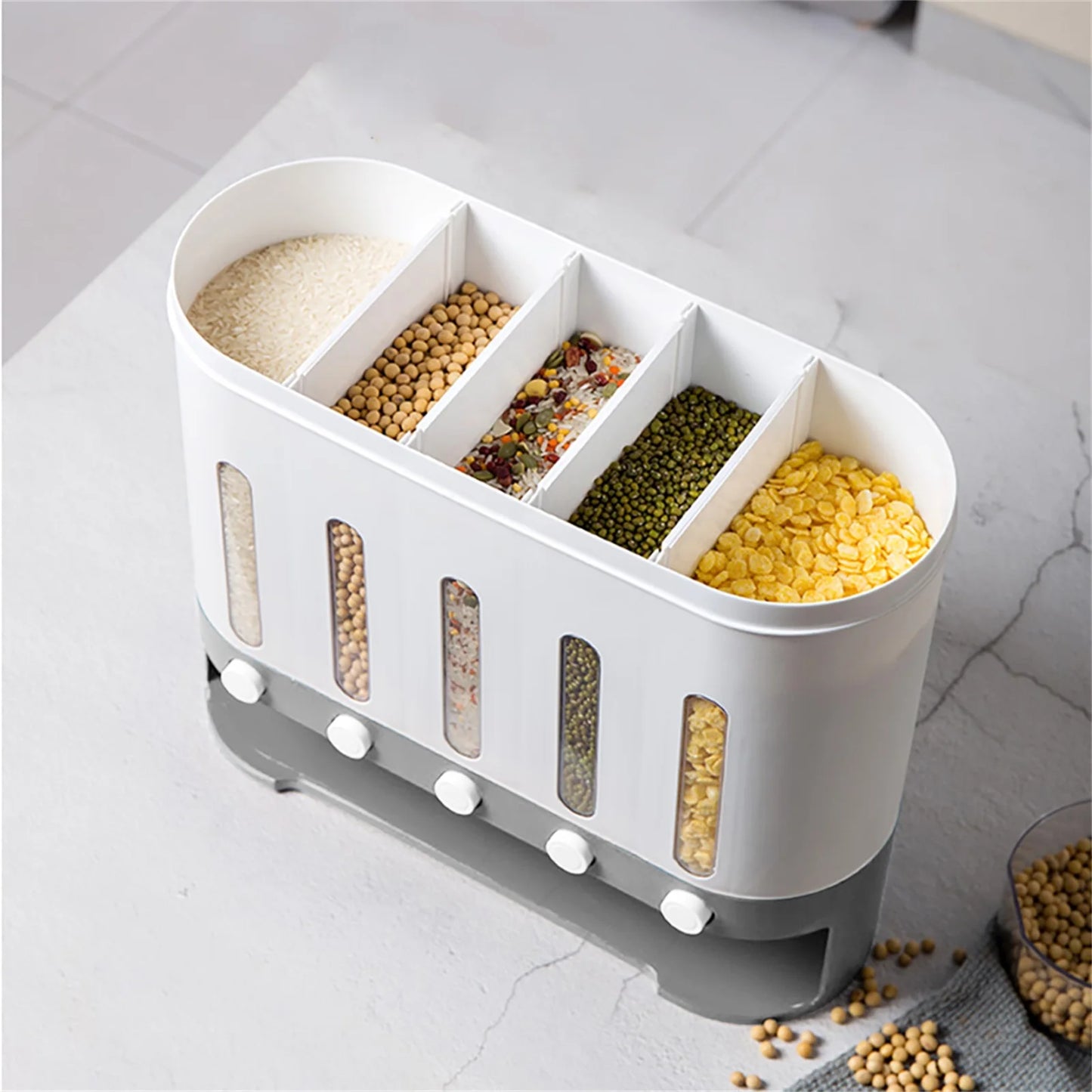 Kitchen Cereal Containers Storage Dry Food Containers Wall Mounted Dispenser Rice Grain Dry Food Storage Container